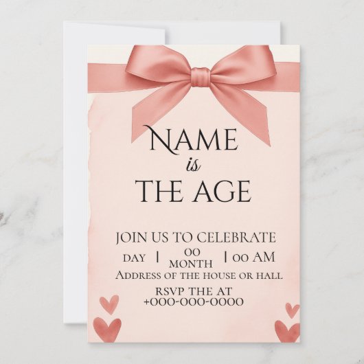 Invitation birthday  招待状 (正面)