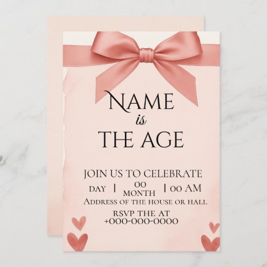 Invitation birthday 招待状 (正面/裏面)