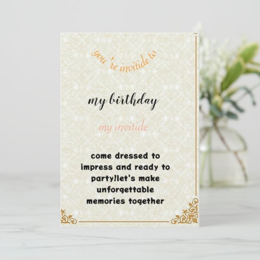 invitation birthday 招待状 (スタンド正面)