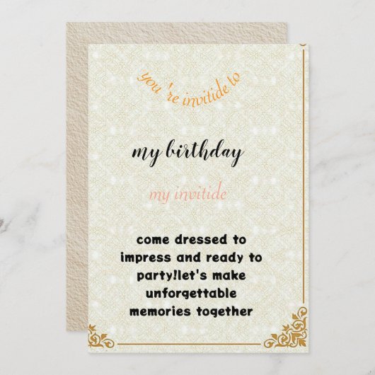 invitation birthday 招待状 (正面/裏面)