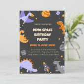 Invitation Birthday Dino Space for Boys Editable 招待状 (スタンド正面)