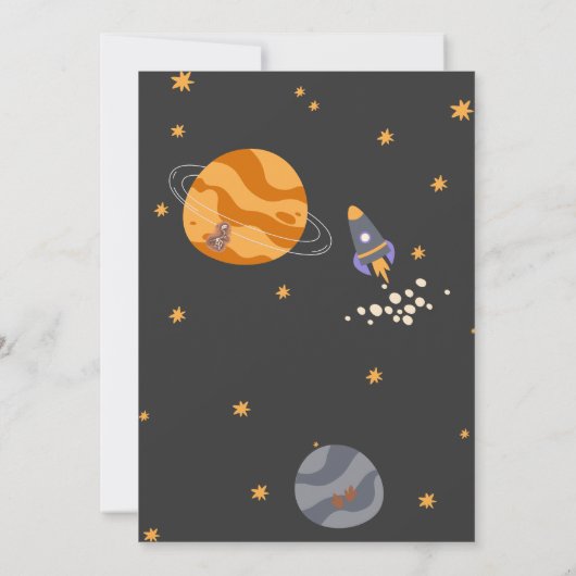 Invitation Birthday Dino Space for Boys Editable 招待状 (裏面)
