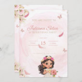 Invitation birthday for little princess  招待状 (正面/裏面)