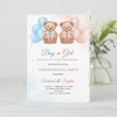 Invitation card for gender Reveal party  招待状 (スタンド正面)