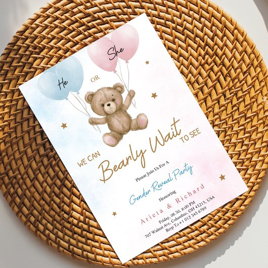 Invitation card for gender reveal party 招待状