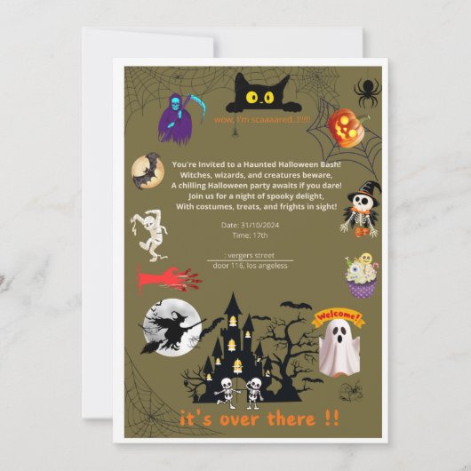 invitation card to an alooeen party  招待状 (正面)