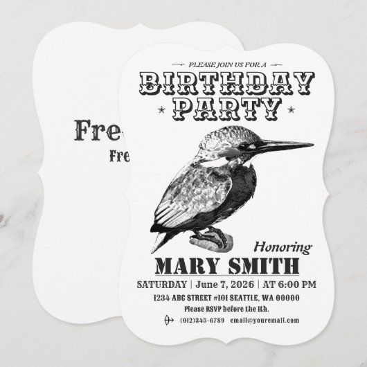 Invitation Card_Western Style (Common Kingfisher) 招待状 (正面/裏面)