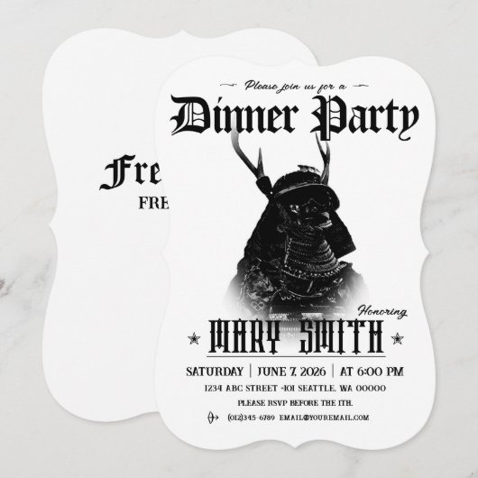 Invitation Card_Western Style (Samurai) 招待状 (正面/裏面)