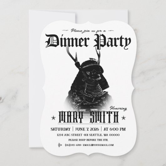 Invitation Card_Western Style (Samurai) 招待状 (正面)