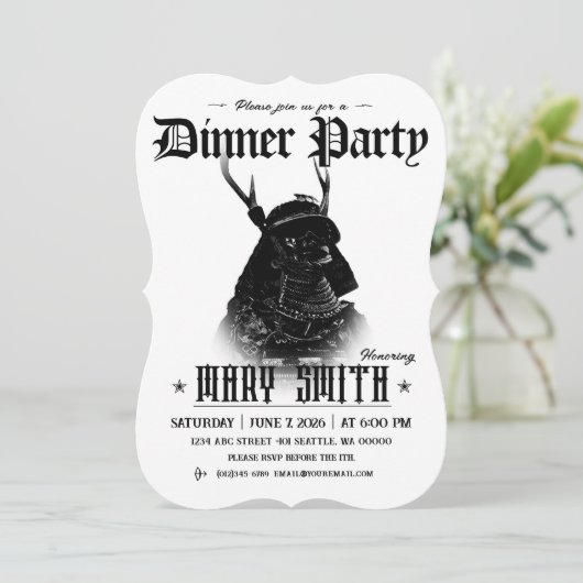 Invitation Card_Western Style (Samurai) 招待状 (スタンド正面)