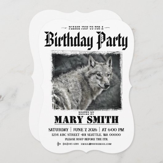Invitation Card_Western Style (Wolf) 招待状 (正面/裏面)