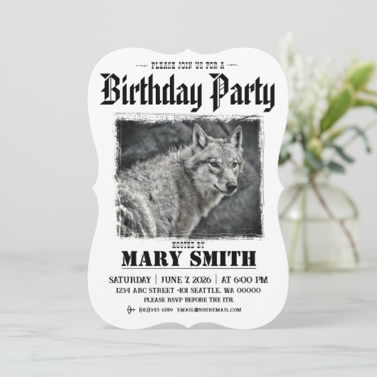 Invitation Card_Western Style (Wolf) 招待状 (スタンド正面)