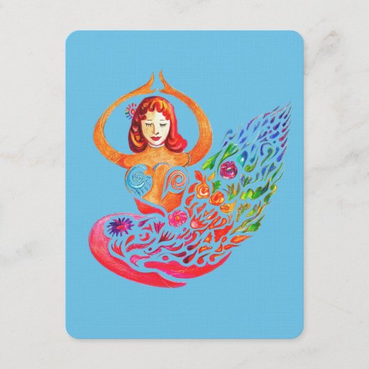 Invitation Card Yoga Meditation Rainbow Colors  招待状 (正面)