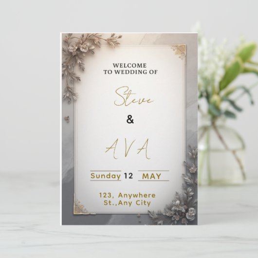 Invitation Classic Elegant Wedding  招待状 (スタンド正面)