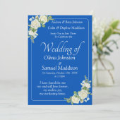 Invitation Cobalt Blue & White Roses Wedding Suite 招待状 (スタンド正面)