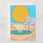 Invitation d'anniversaire éléphant mignon | Pastel 招待状 (正面)