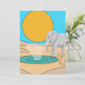 Invitation d'anniversaire éléphant mignon | Pastel 招待状 (スタンド正面)