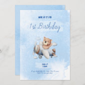 Invitation d'anniversaire voyage en avion 招待状 (正面/裏面)