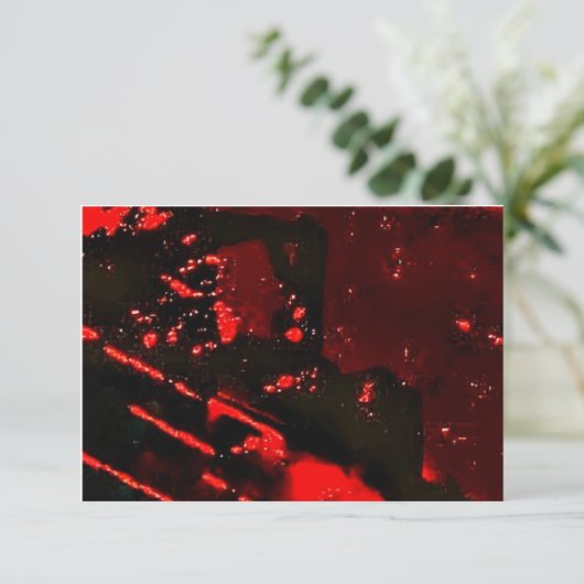 Invitation dark red abstract recycled plastic  招待状 (スタンド正面)