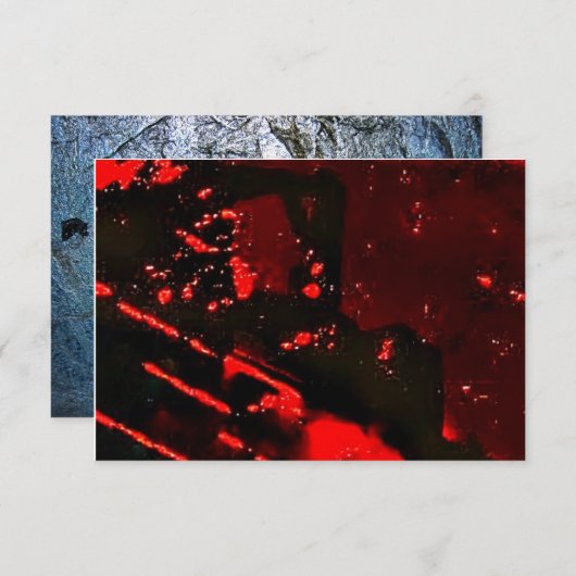 Invitation dark red abstract recycled plastic  招待状 (正面/裏面)