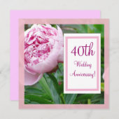 Invitation de 40e Anniversaire de Mariage aux P Pi 招待状 (正面/裏面)