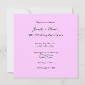 Invitation de 40e Anniversaire de Mariage aux P Pi 招待状 (裏面)