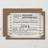 Invitation de anniversaire de billet typographique 招待状 (正面/裏面)