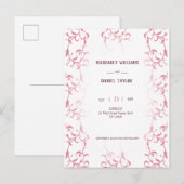 Invitation de boda decorada con hojas de acanto インビテーションポストカード (正面/裏面)