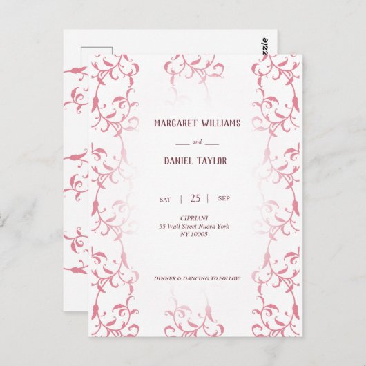 Invitation de boda decorada con hojas de acanto ポストカード (正面/裏面)