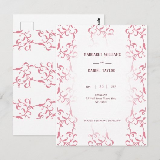 Invitation de boda decorada con hojas de acanto ポストカード (正面/裏面)