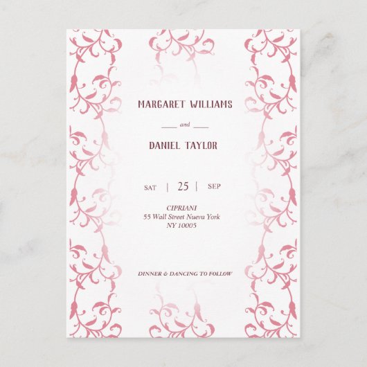 Invitation de boda decorada con hojas de acanto ポストカード (正面)