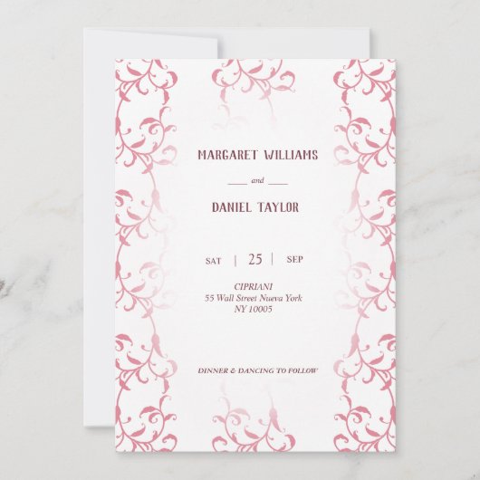 Invitation de boda decorada con hojas de acanto 招待状 (正面)