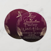 Invitation de graduación con purpurina 招待状 (正面/裏面)