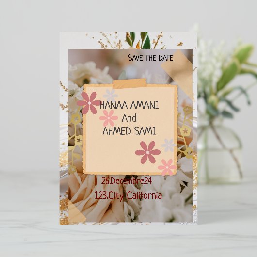 Invitation de Mariage Éblouissante 箔招待状 (立ち正面)