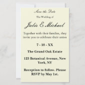 Invitation de mariage élégant crème (裏面)