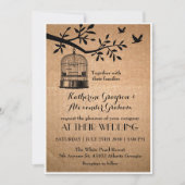 Invitation de mariage en papier brun rustique avec 招待状 (正面)