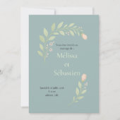 Invitation de mariage floral, fleurs sauvages 招待状 (正面)