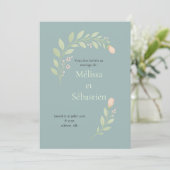 Invitation de mariage floral, fleurs sauvages 招待状 (スタンド正面)