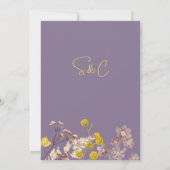 Invitation de mariage florale violette élégante — 招待状 (裏面)