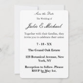 Invitation de mariage photo noir et blanc coeur シーズンカード (裏面)