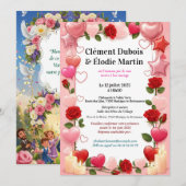 Invitation de Mariage Romantique aux Fleurs 招待状 (正面/裏面)