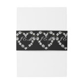 Invitation de mariagee cœur floral noir blanc 招待状ベリーバンド (裏面例)