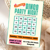 Invitation de Nuit de Bingo Audacieuse Élégante Ém 招待状