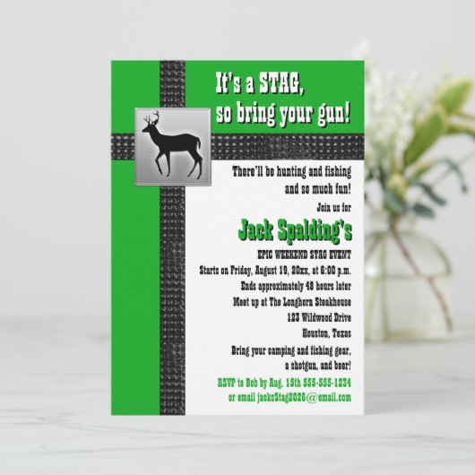 Invitation de week-end pour cerf vert, noir et bla 招待状 (スタンド正面)