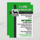 Invitation de week-end pour cerf vert, noir et bla 招待状 (正面/裏面)
