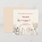 Invitation decorated with wild plant illustrations 招待状 (正面/裏面)