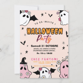 Invitation Fête d'Halloween Girly Fille 招待状