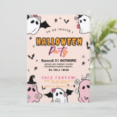 Invitation Fête d'Halloween Girly Fille 招待状 (スタンド正面)