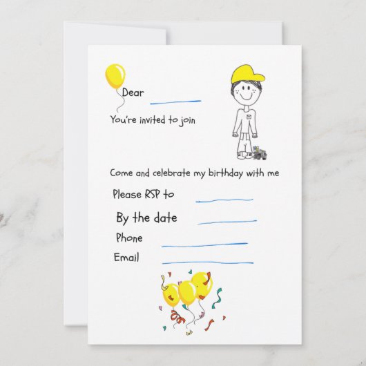 Invitation-FIFO SON + ダンプトラック 招待状 (裏面)