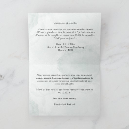 Invitation "Fleurs bleues" 招待状 (内部)